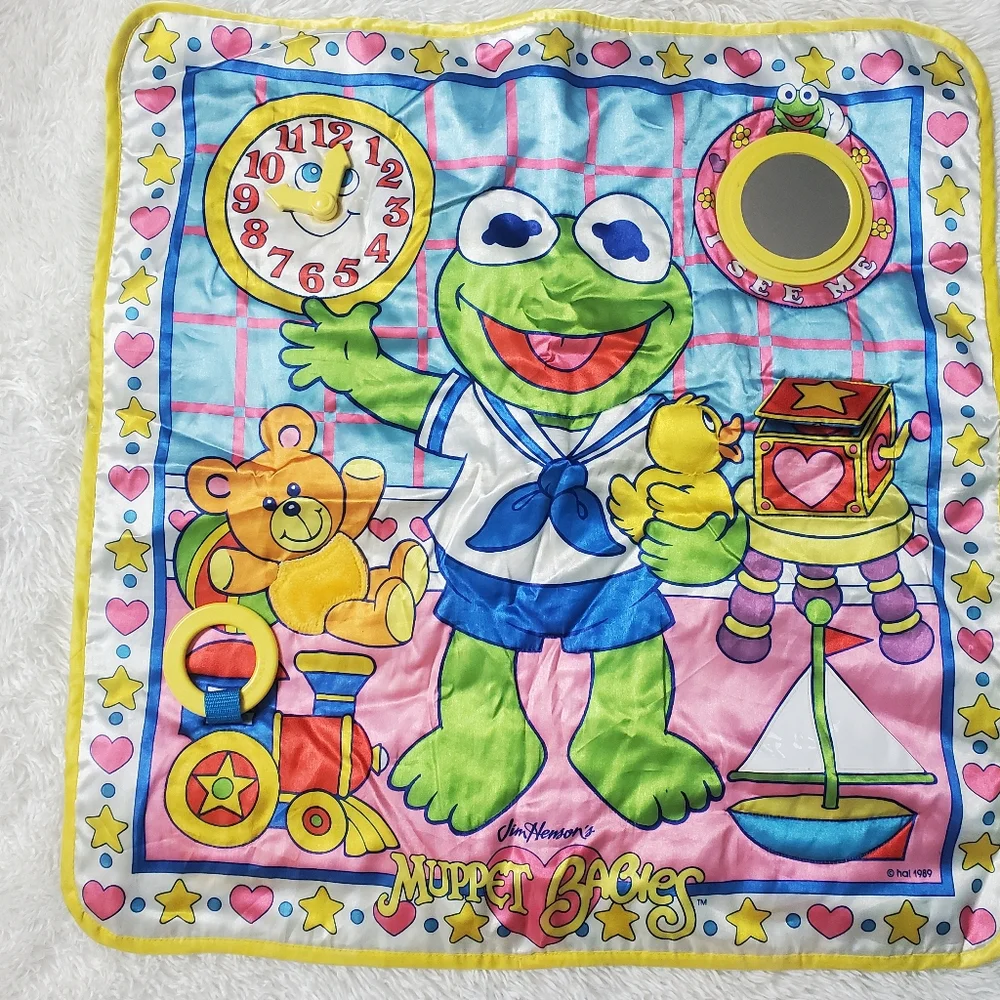 Vintage 1989 Muppet Babies Kermit The Frog Colorful Play Mat